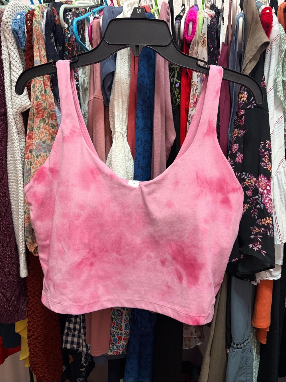 lululemon athletica Pink Tie-Dye Cropped Tank